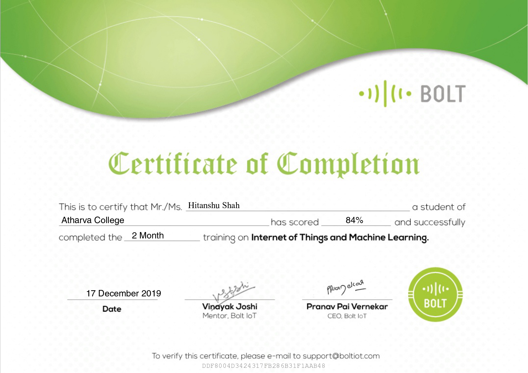 Certificate 2